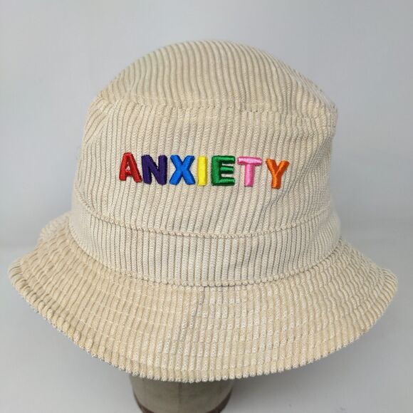Spencer's Gifts Womens Bucket Hat Tan One Size Ribbed Polyester Embroidered Logo - Picture 3 of 10